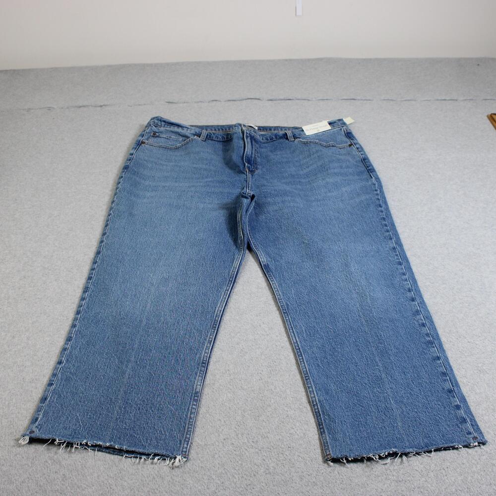 Abercrombie & Fitch Jeans Women 35 Short Blue High Rise Vintage Straight Raw Hem